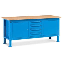 vendita online Banco work up 2010 piano multiplex mm.2000x750x732/1107h - blu ral5012 Banchi da lavoro Fami