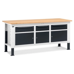 vendita online Banco work up 2011 piano multiplex mm.2000x750x732/1107h - grigio ral7035+ral7016 Banchi da lavoro Fami