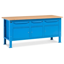 vendita online Banco work up 2012 piano multiplex mm.2000x750x732/1107h - blu ral5012 Banchi da lavoro Fami
