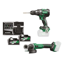 vendita online Kit combinato 18v dv18dcwrz+g1813dvew2z Trapani a batteria Hikoki