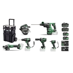 vendita online Kit combinato avvitatori + trapano +9 tassell.+smerigl.+sega circolare Avvitatori a impulsi Hikoki