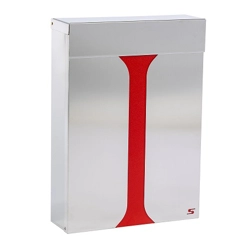 vendita online Cassetta s23 in acciaio inox aisi 304 cover rossa 280x90x390h mm. Cassette postali Silmec
