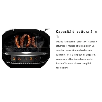 Barbecue A Carbone Weber Master-Touch GBS Premium E-5775 - Griglia Da 57 Cm, Colore Nero, Modello 17401004 - Foto 8