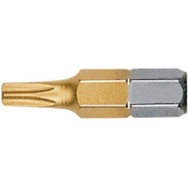 Vendita online BITS CON ATT. ESAGONALE 1/4 DIN 3126 C 6,3 PER AVVITATORI E TRAPANI TORX; RIVEST. TIN GIALLO