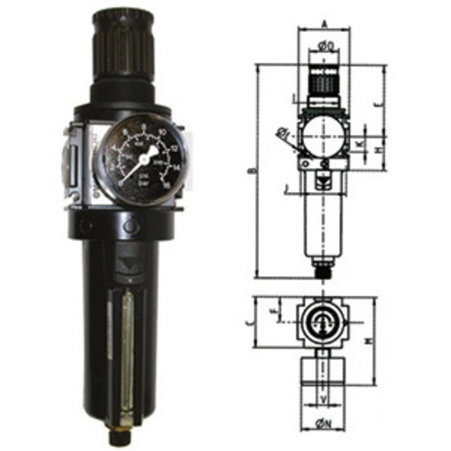 Vendita online GRUPPI FILTRO-RIDUTTORE PER ARIA COMPRESSA VARIOBLOC CON SVUOTAMENTO MANUALE