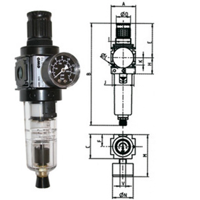 Vendita online GRUPPI FILTRO-RIDUTTORE PER ARIA COMPRESSA VARIOBLOC CON SVUOTAMENTO AUTOMATICO BICCHIERE IN POLICARBONATO TRASPARENTE