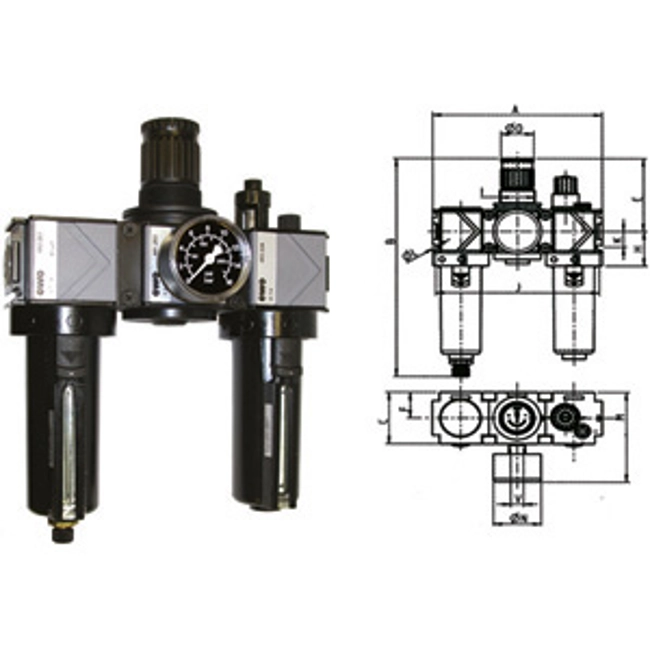 Vendita online GRUPPI FILTRO-RIDUTTORE-LUBRIFICATORE VARIOBLOC CON SVUOTAMENTO MANUALE