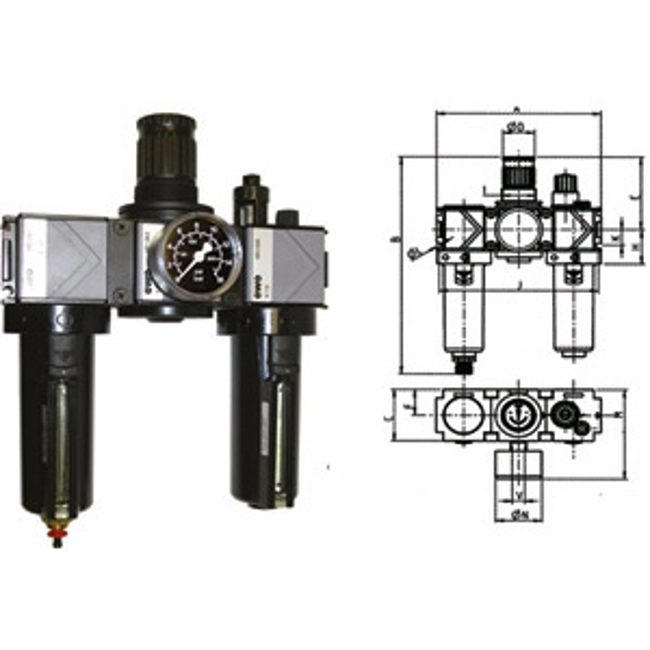 Vendita online GRUPPI FILTRO-RIDUTTORE-LUBRIFICATORE VARIOBLOC CON SVUOTAMENTO AUTOMATICO