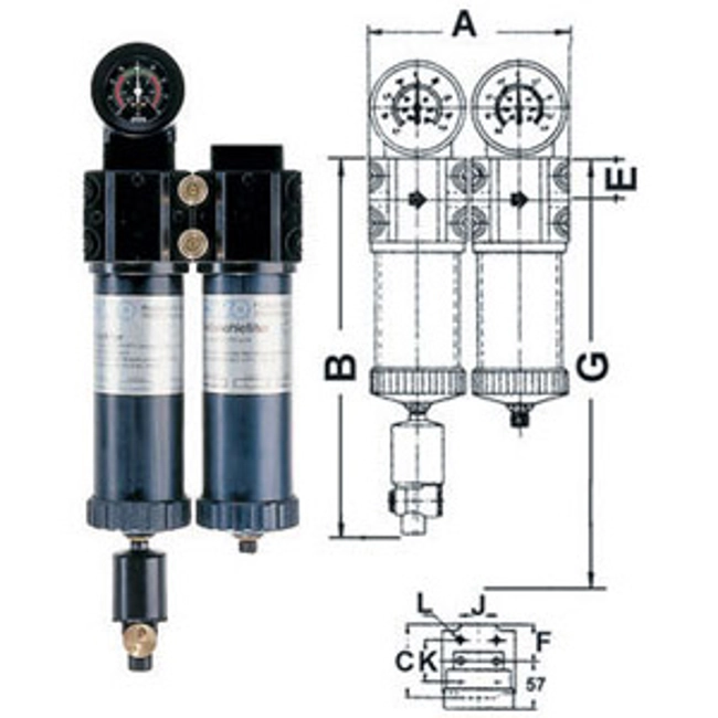 Vendita online GRUPPI FILTRO AD 2 UNITÀ FILTRO AL SILICATO DI BORO + FILTRO AL CARBONE ATTIVO EWOBLOC