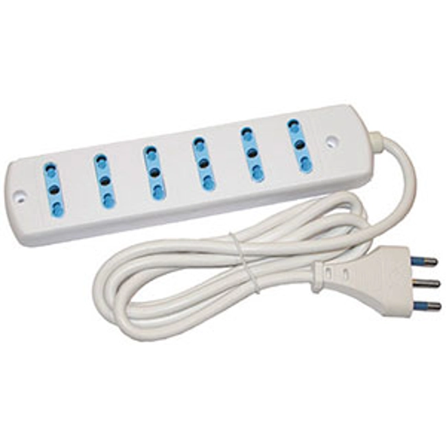 Vendita online PRESE MULTIPLE TIPO A CIABATTA LISCIA COLORE BIANCO 6 PRESE