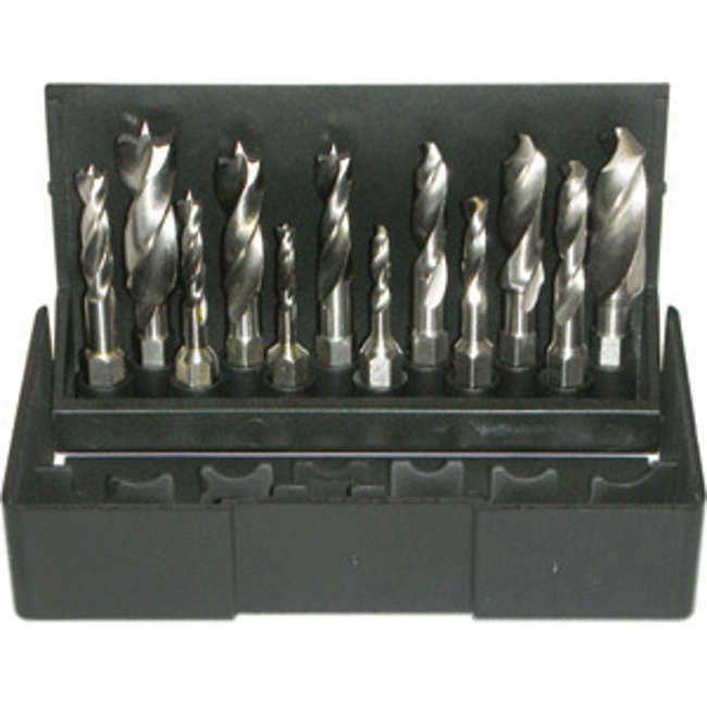 Vendita online ASSORTIMENTO 12 PUNTE PER LEGNI CON ATTACCO ESAGONALE 1/4 DIN 3126 - C 6,3