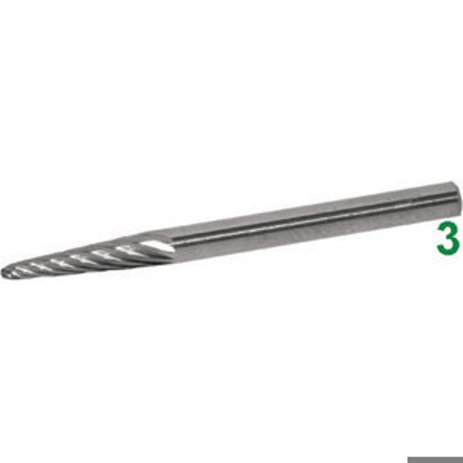 Vendita online MINI FRESE ROTATIVE IN METALLO DURO TIPO CONICO CON PUNTA SFERICA.TAGLIO 3.