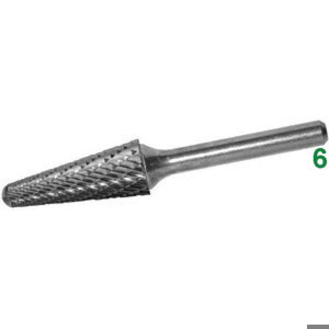 Vendita online FRESE ROTATIVE IN METALLO DURO TIPO CONICO CON PUNTA SFERICA ATTACCO Ø MM 6 TAGLIO 7