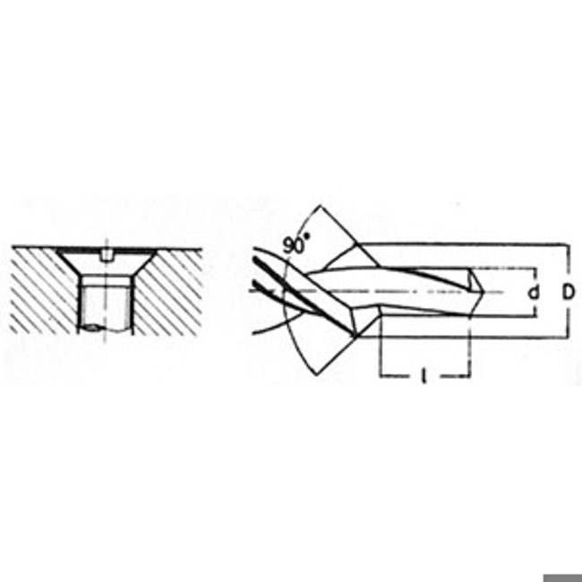 Vendita online PUNTE COMBINATE PER FORI PASSANTI A 90° DIN 8375 TIPO N ATTACCO CM ROTAZIONE DX