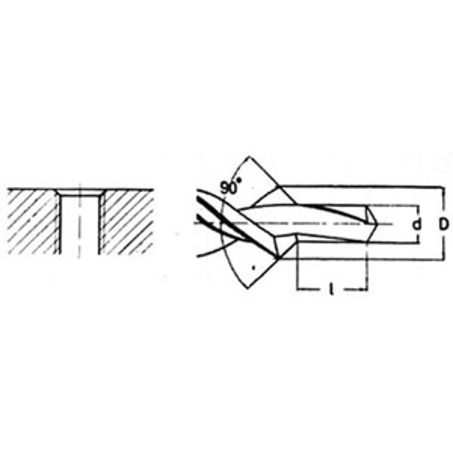 Vendita online PUNTE COMBINATE PER FORI DA FILETTARE A 90° DIN 8379 TIPO N ATTACCO CM ROTAZIONE DX