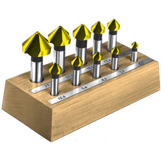 Vendita online ASSORTIMENTI DI 10 FRESE PER SVASARE IN ACCIAIO HSS RIVESTIMENTO TIN ART. 8812 G