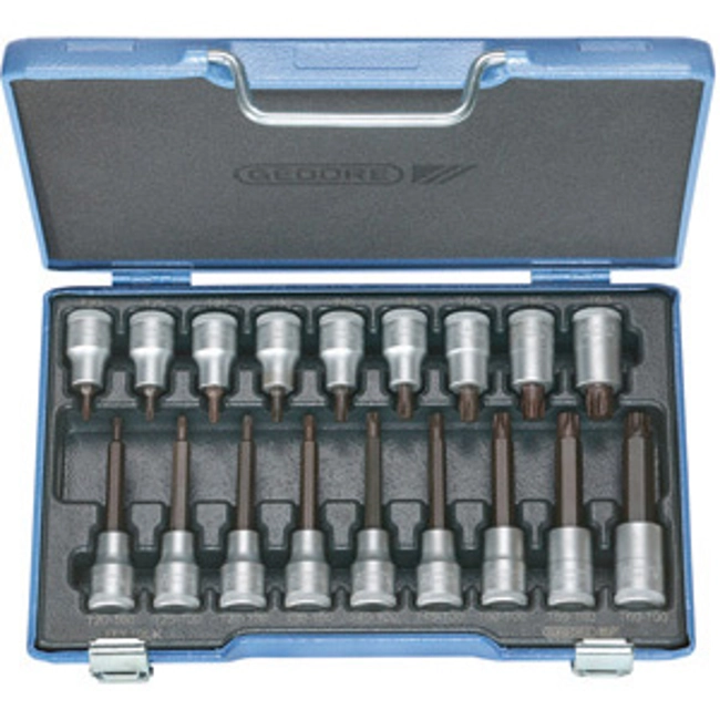 Vendita online ASSORTIMENTI CHIAVI A BUSSOLA 1/2 PER POLIGONO INTERNO TORX 18 PEZZI