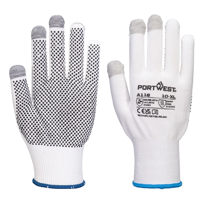 Vendita online Guanto touchscreen con puntini in PVC Grip 13 (Pk12  )